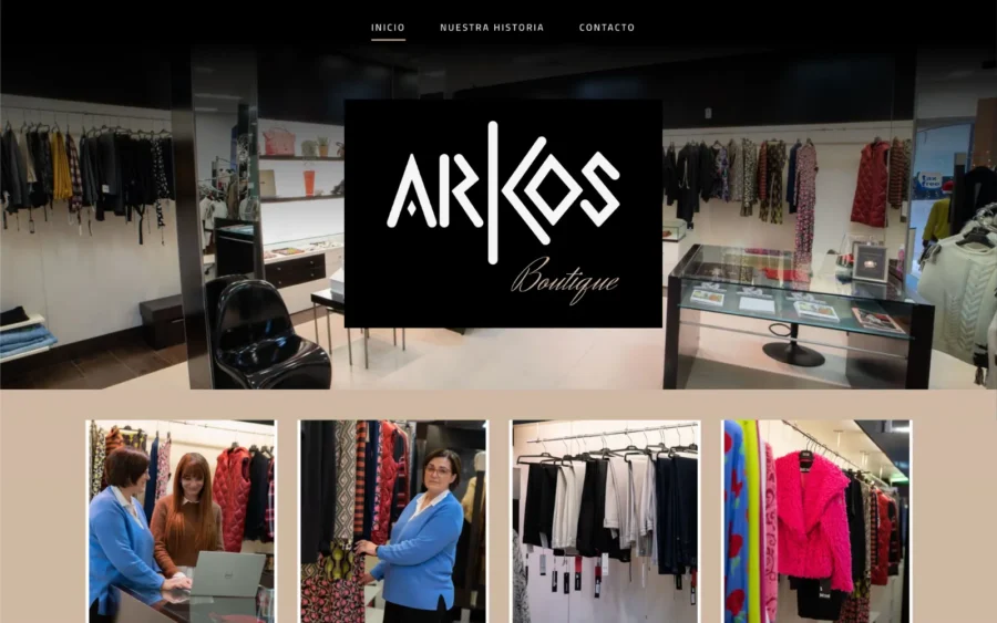 Sitio web de la boutique Arkos Moda