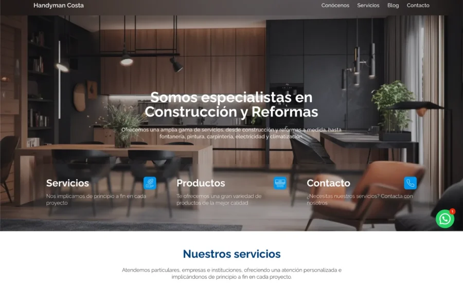 Sitio web de la empresa de manitas Handyman Costa
