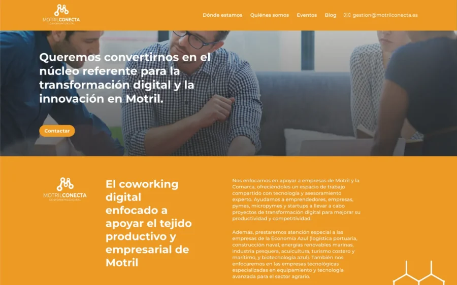 Sitio web del coworking Motril Conecta