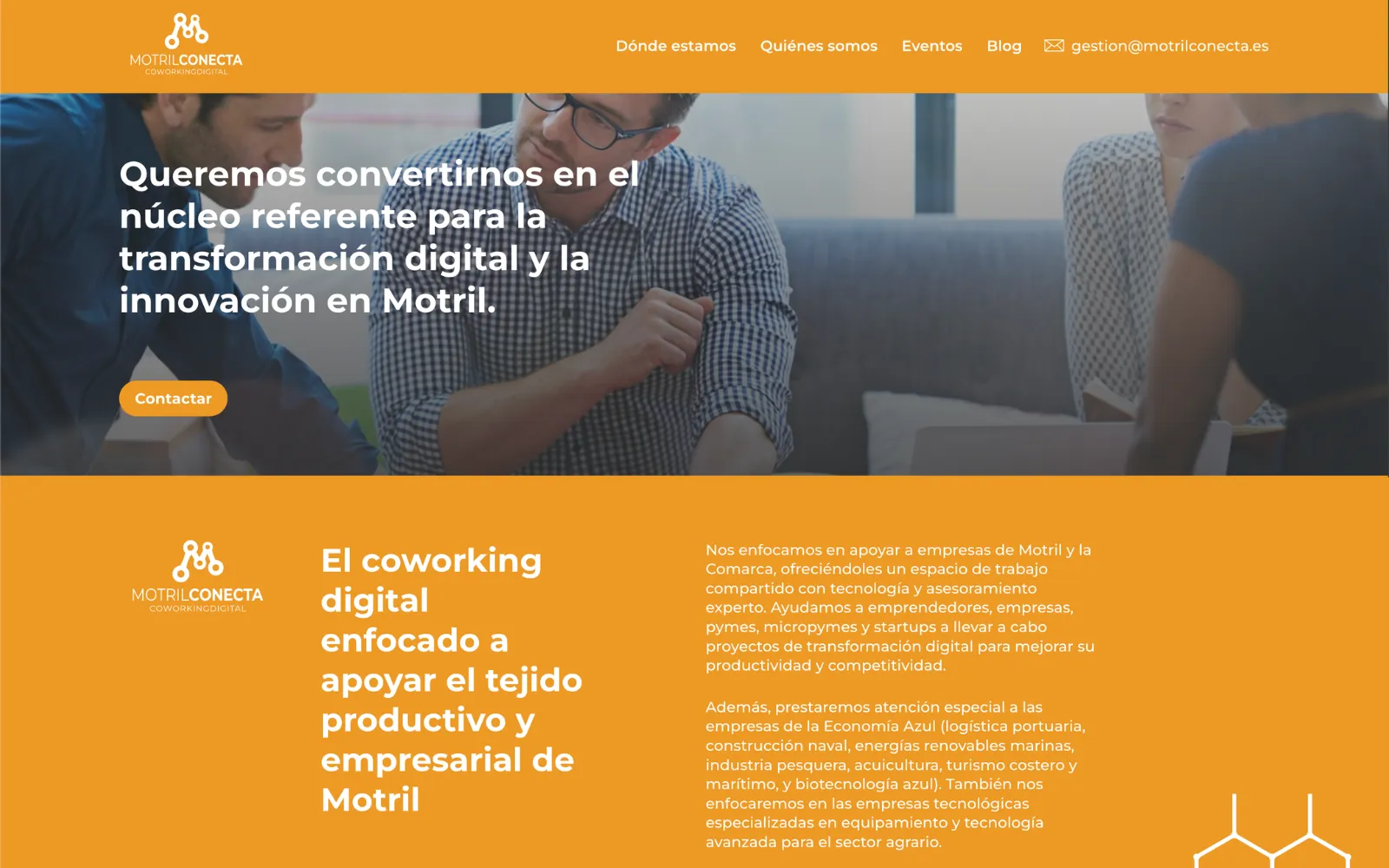 Sitio web del coworking Motril Conecta