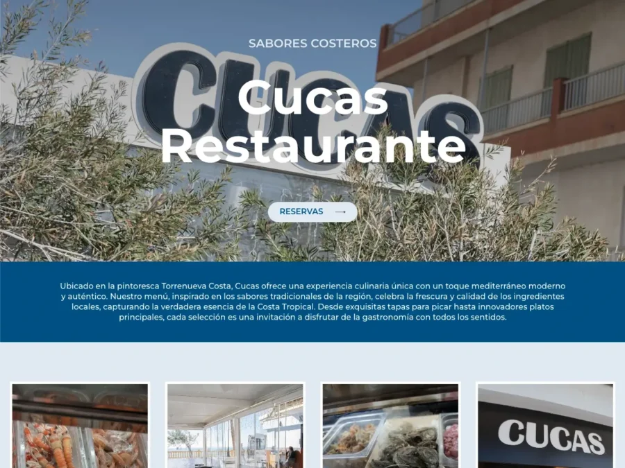 Página web creada para el restaurante Cucas en Motril
