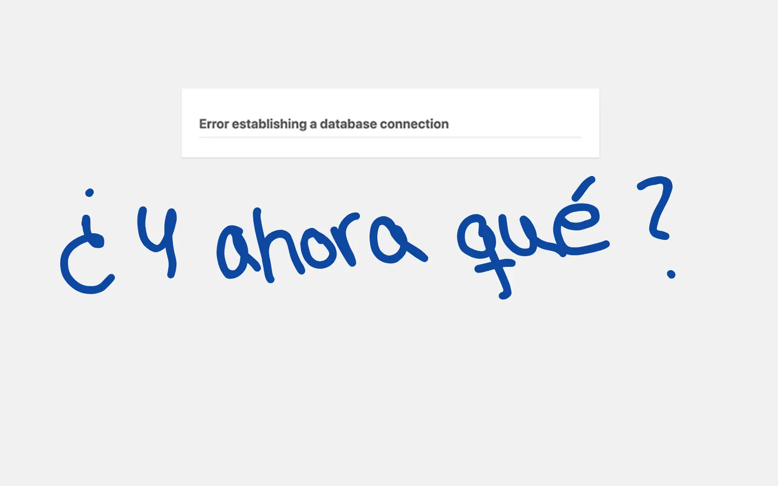 Error en una página web en WordPress